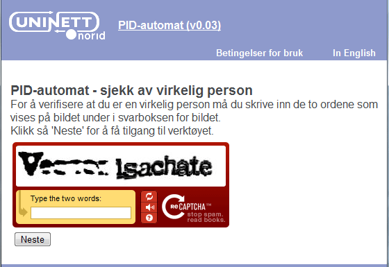 Vanskelig captcha-kode